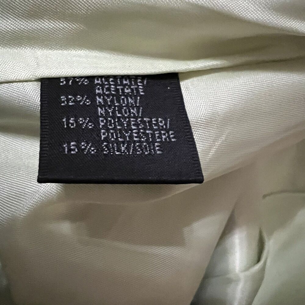 LAFAYETTE 148 Jacquard Pencil Skirt Mint Green Gold Sz 2 Knee Length High Rise - Picture 5 of 5